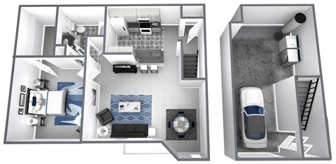 Floor plan for 1 bed, 1 bath, 850 sqft
